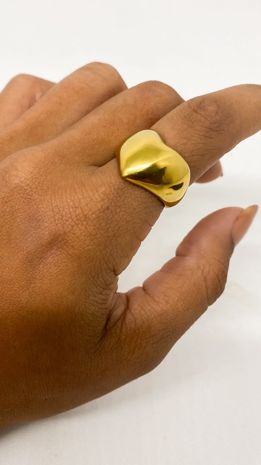 Anel Coração D´ouro Aço