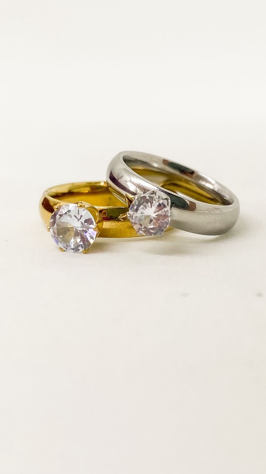 Anel Solitário- Aço