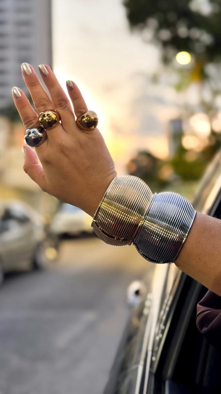 Anel Esfera Over - Aço