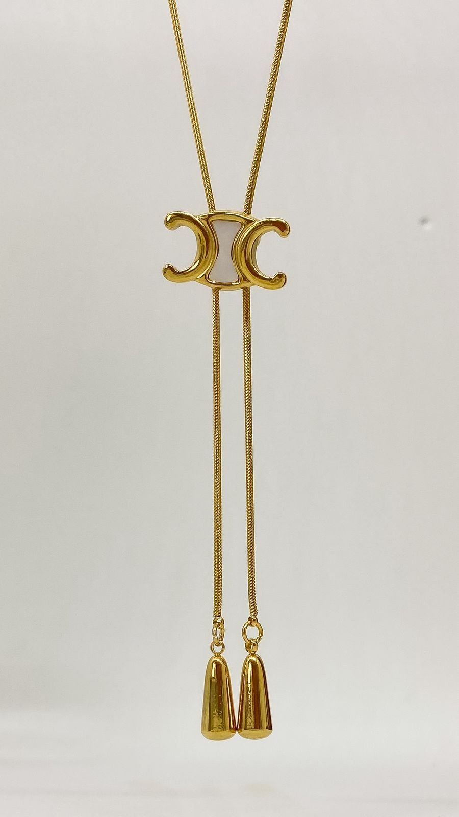 Colar Longo Inspiração X Madrepérola - Aço