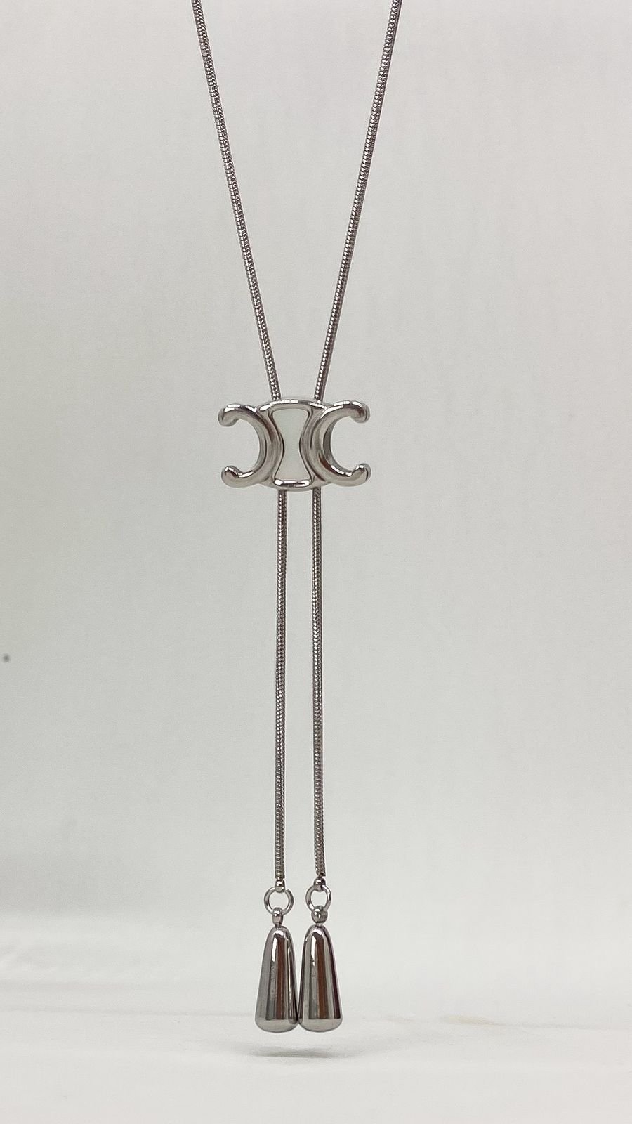 Colar Longo Inspiração X Madrepérola - Aço