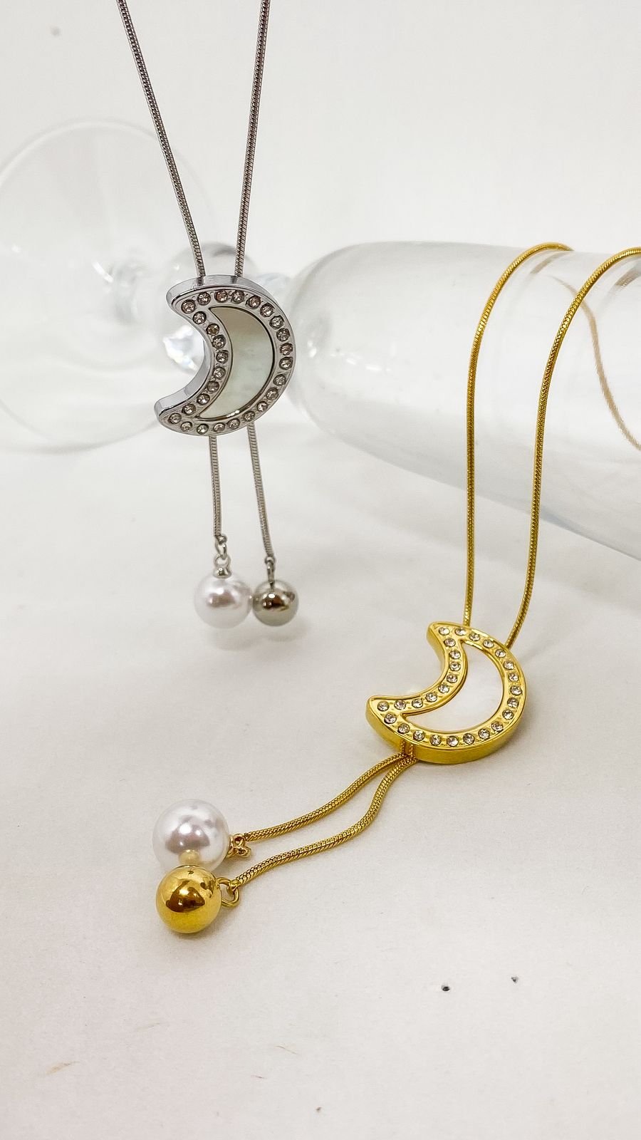 Colar Longo Luna Madrepérola - Aço