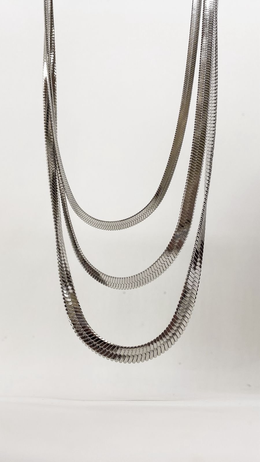 Colar Trio Couro Cobra - Aço