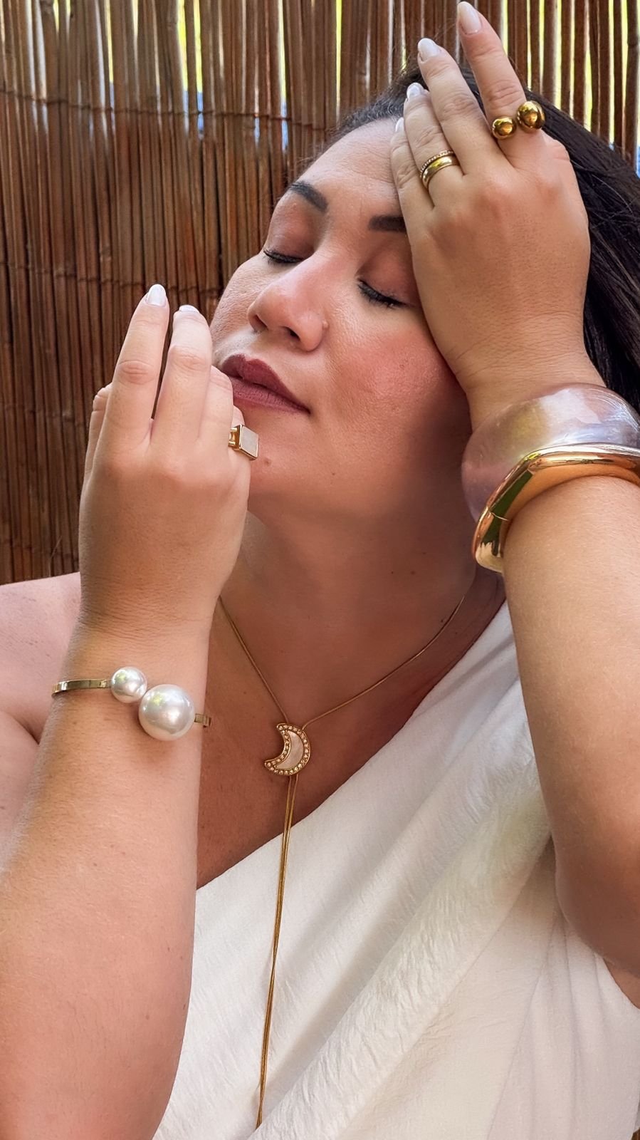 Bracelete Duo Pérola - Aço