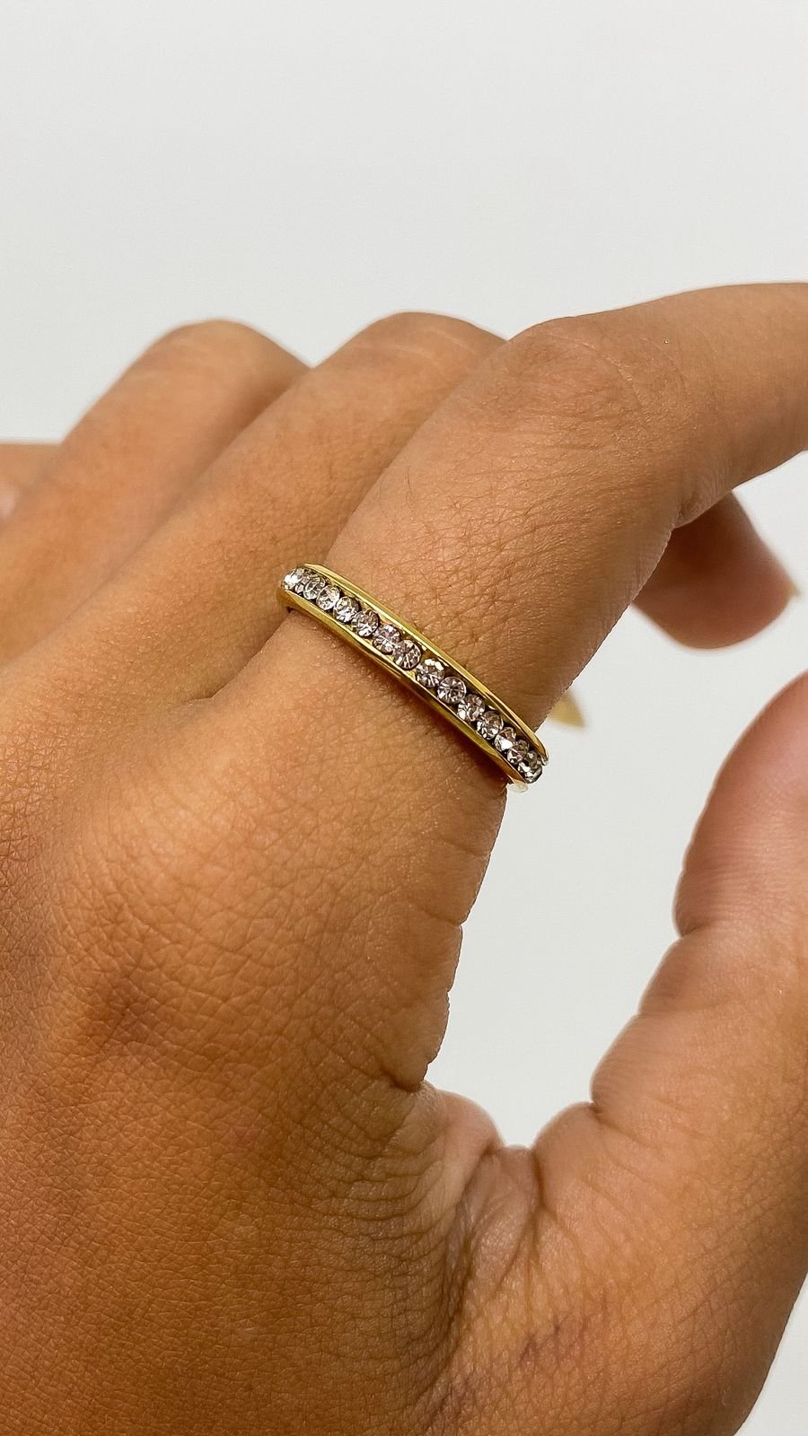 Anel Linha D´zircônia - Aço