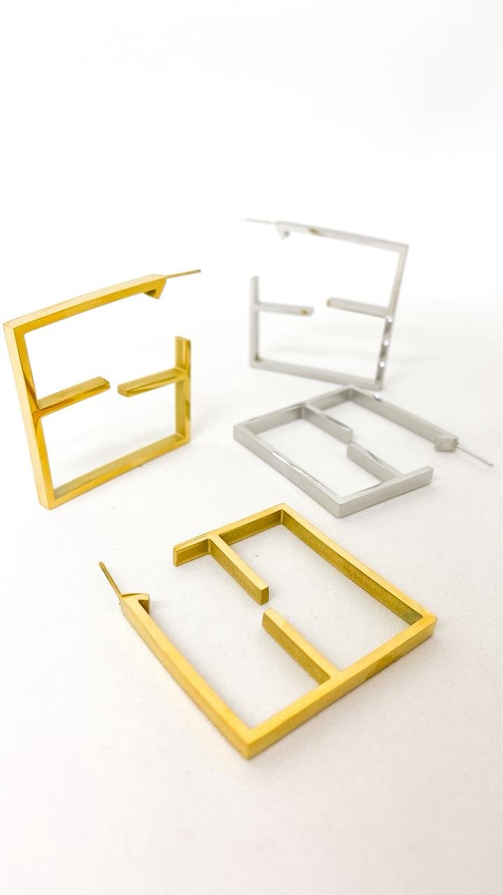 Argola Geometric D´luxo - Aço