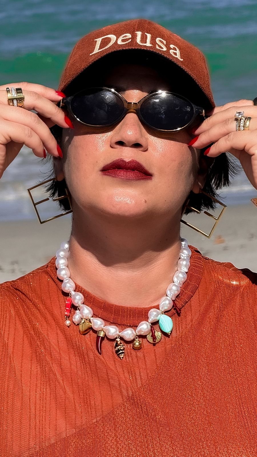 Colar Mix Marítimo Pérola Barroca - Aço