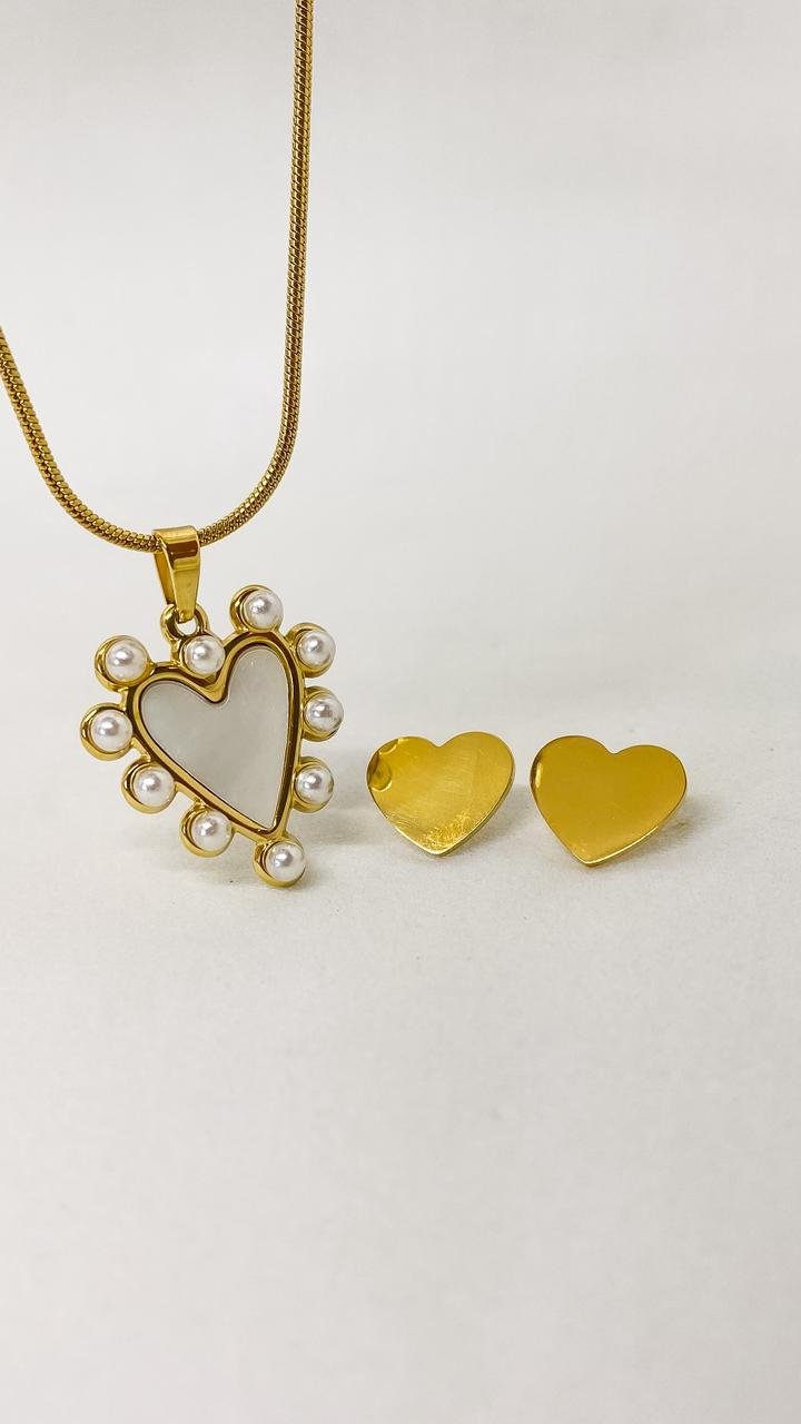 Conjunto Love Pérola - Aço