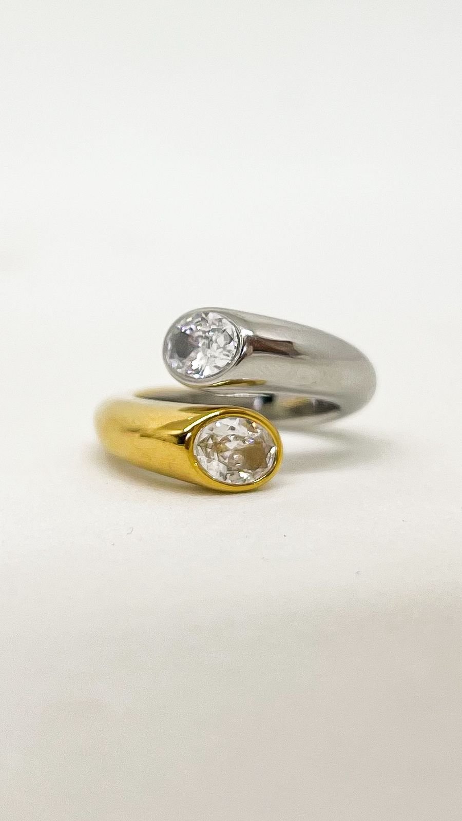 Anel Duo Banho Glow - Aço