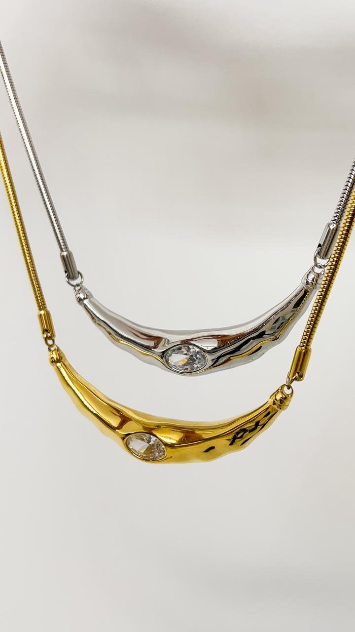 Colar Fenda Detalhe Glow - Aço