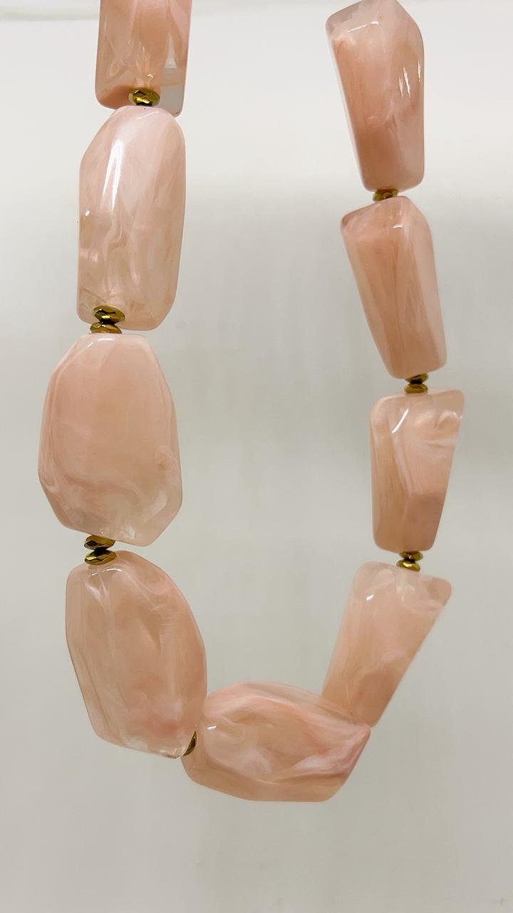 Colar Pedras Diamantadas Rosê