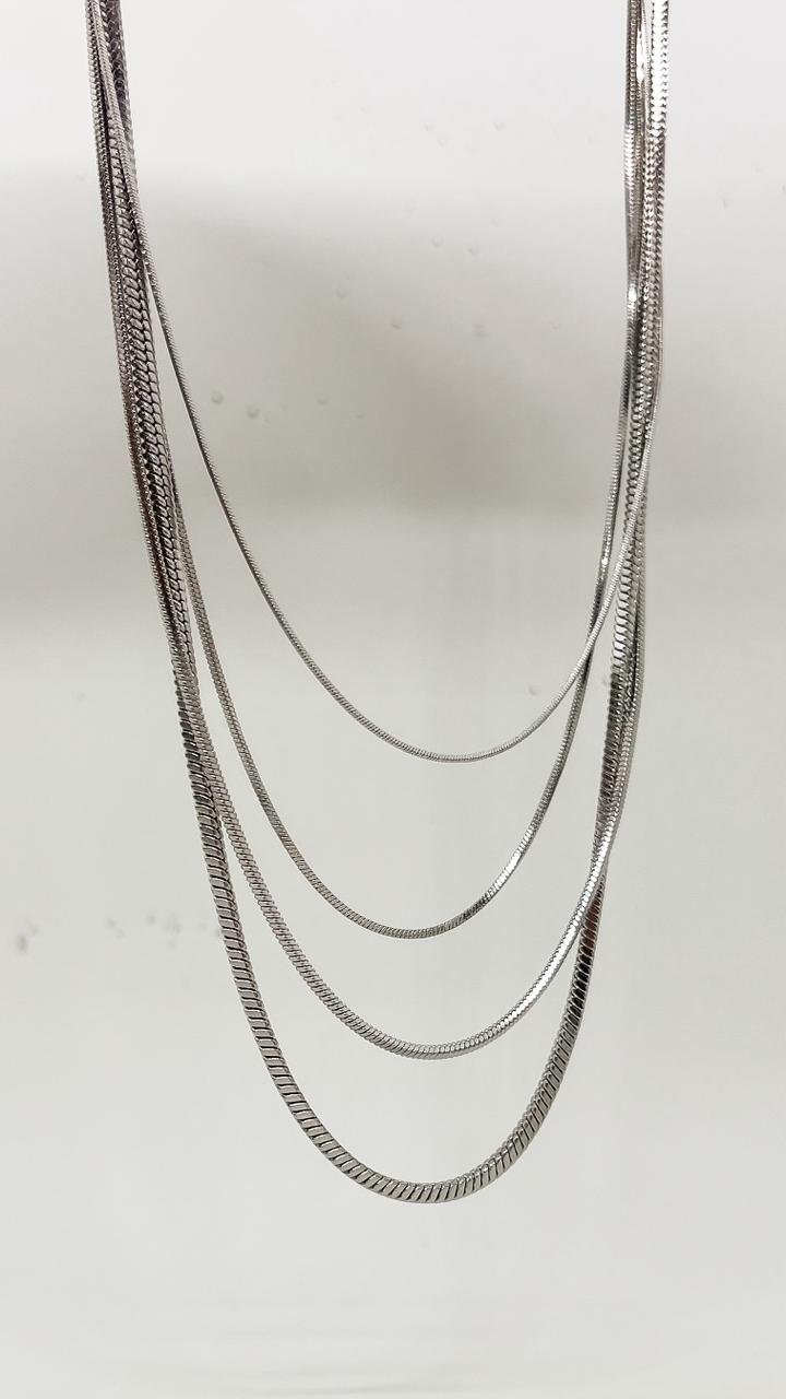 Colar Triplo Fios D´efeito - Aço