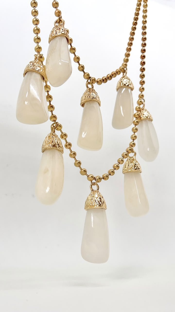 Colar Dupla Gotas D´nude Vintage