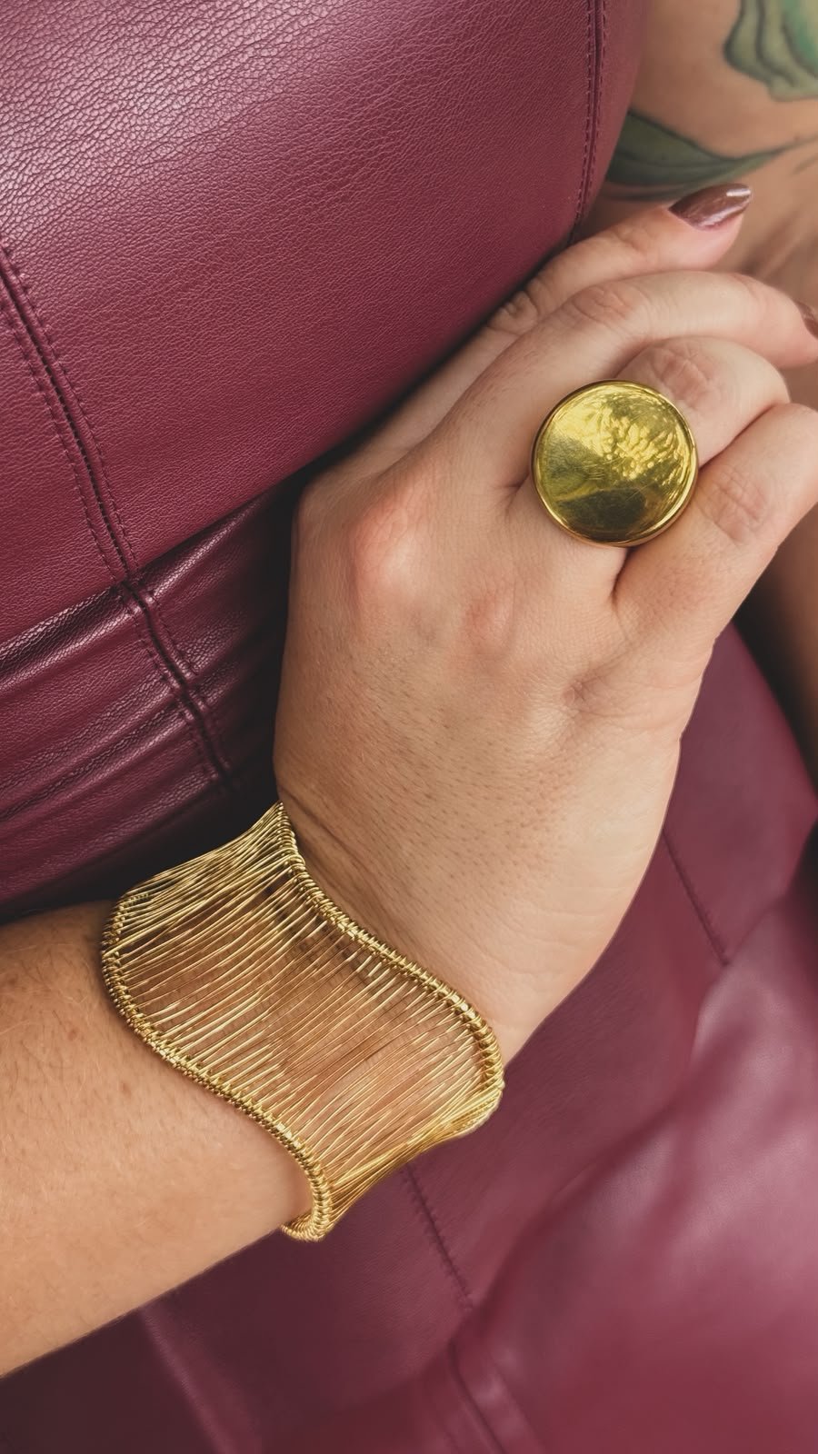 Bracelete Ondas Em Linhas D´efeito- Aço