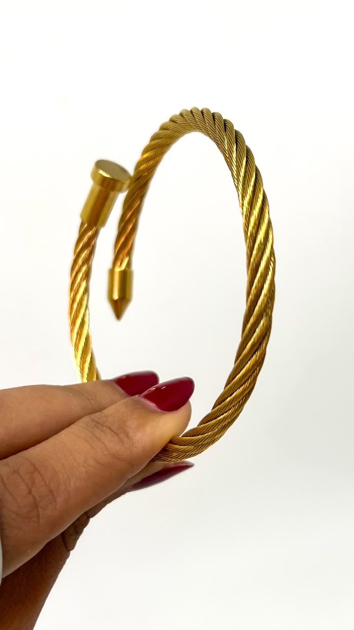 Bracelete Torcido D´ouro - Aço