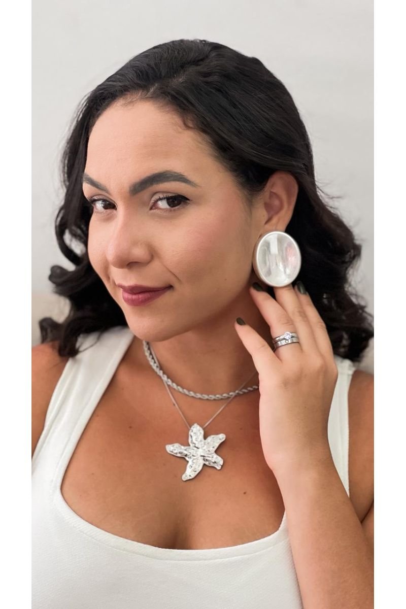 Brinco Medalha D´prata Fosca