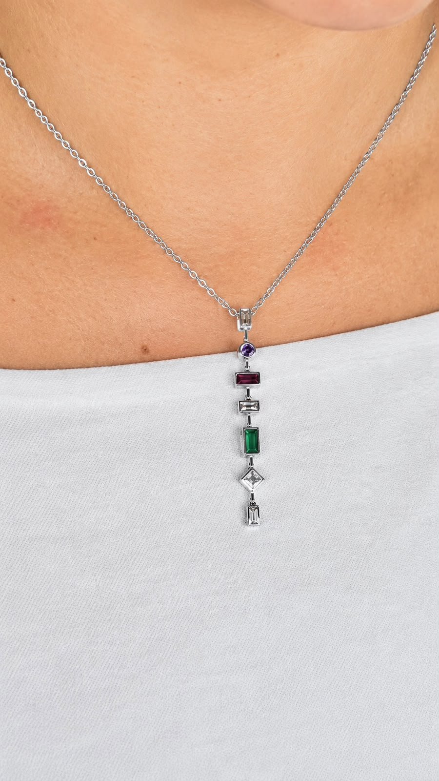 Colar Cristais Collor Swa - Aço