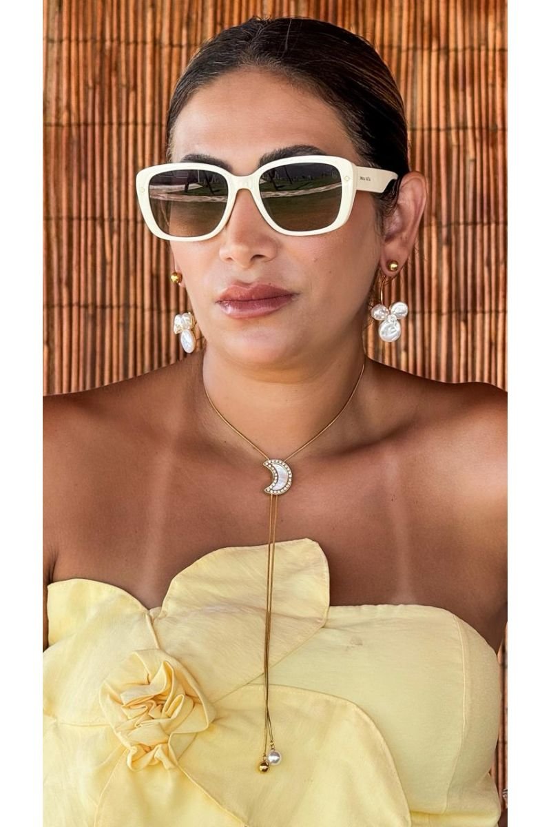 Colar Longo Luna Madrepérola - Aço