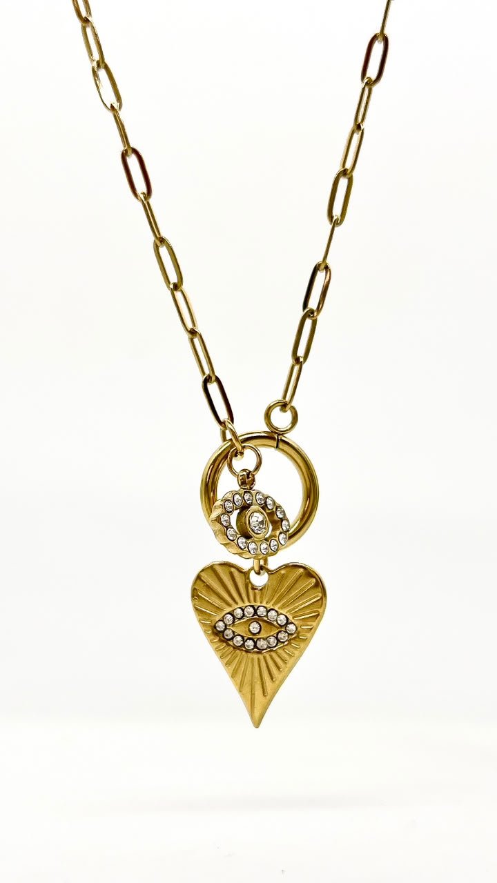 Colar Love Carti Grego Glow- Aço