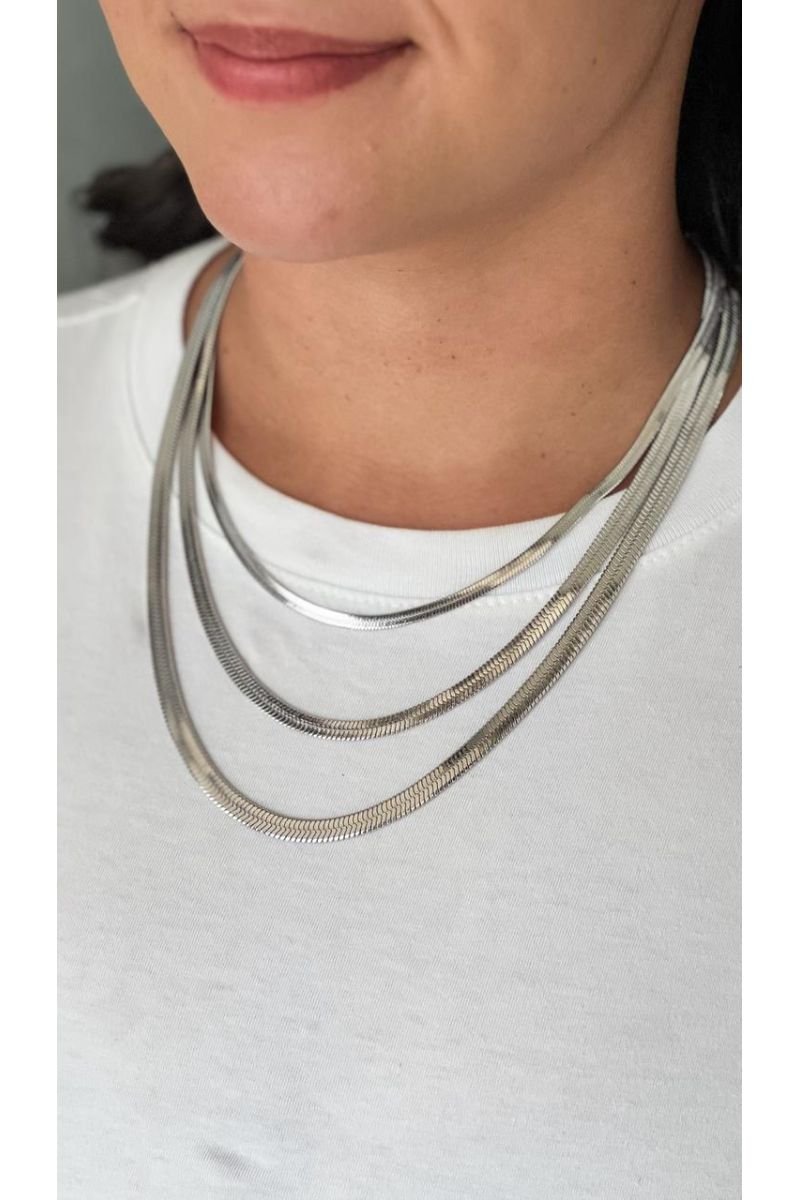 Colar Trio Couro Cobra - Aço