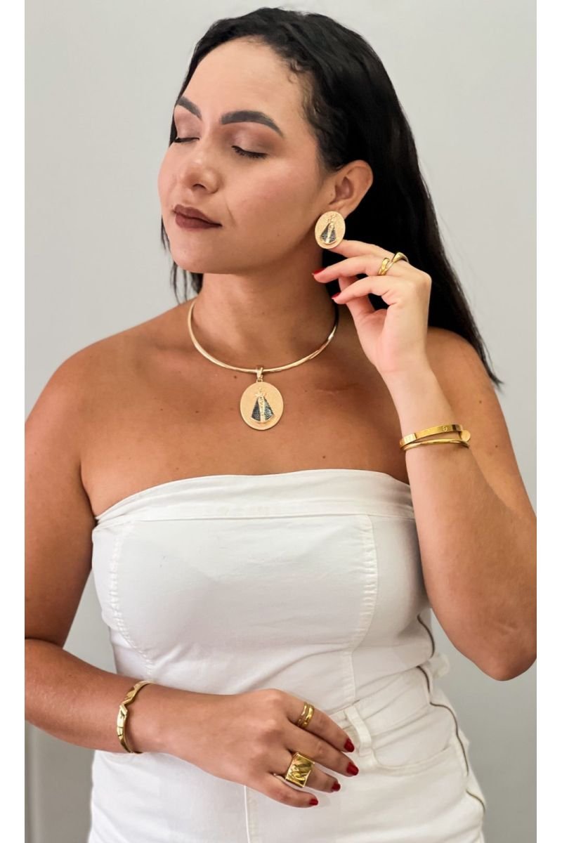 Conjunto Nossa Senhora Rose Gold