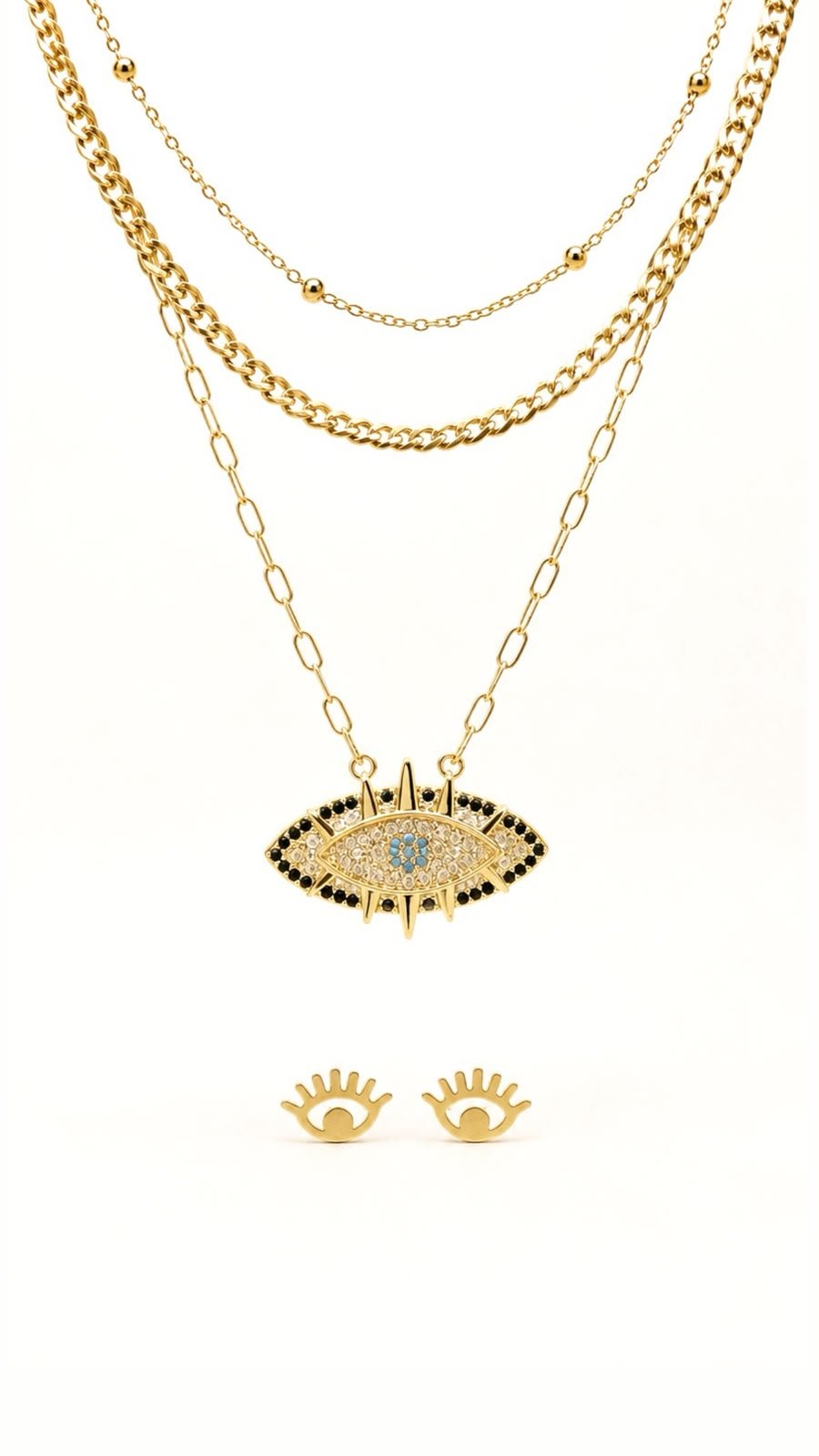 Conjunto Olho Grego D´luxo - Aço