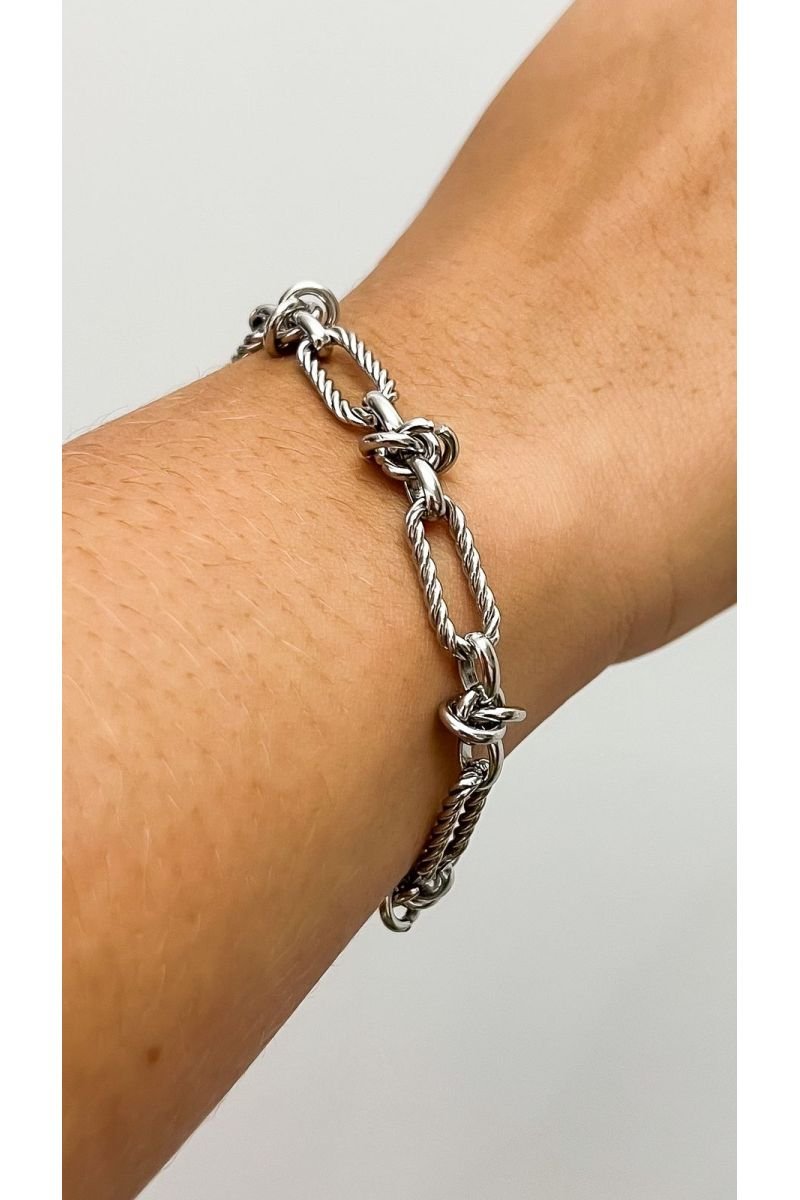 Pulseira Elo Em Nó - Aço